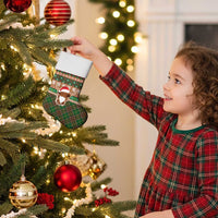 Scottish Christmas Stocking Highland Cattle-Xmas Tartan Stripes Style Brown Color - Wonder Print Shop