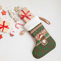 Scottish Christmas Stocking Highland Cattle-Xmas Tartan Stripes Style Brown Color - Wonder Print Shop