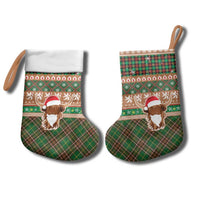 Scottish Christmas Stocking Highland Cattle-Xmas Tartan Stripes Style Brown Color - Wonder Print Shop