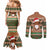 Scottish Christmas Couples Matching Mermaid Dress and Long Sleeve Button Shirt Highland Cattle-Xmas Tartan Stripes Style Brown Color - Wonder Print Shop