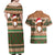 Scottish Christmas Couples Matching Off Shoulder Maxi Dress and Hawaiian Shirt Highland Cattle-Xmas Tartan Stripes Style Brown Color - Wonder Print Shop