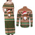 Scottish Christmas Couples Matching Off Shoulder Maxi Dress and Long Sleeve Button Shirt Highland Cattle-Xmas Tartan Stripes Style Brown Color - Wonder Print Shop