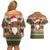 Scottish Christmas Couples Matching Off Shoulder Short Dress and Hawaiian Shirt Highland Cattle-Xmas Tartan Stripes Style Brown Color - Wonder Print Shop
