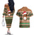 Scottish Christmas Couples Matching Off The Shoulder Long Sleeve Dress and Hawaiian Shirt Highland Cattle-Xmas Tartan Stripes Style Brown Color - Wonder Print Shop