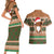 Scottish Christmas Couples Matching Short Sleeve Bodycon Dress and Hawaiian Shirt Highland Cattle-Xmas Tartan Stripes Style Brown Color - Wonder Print Shop
