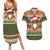 Scottish Christmas Couples Matching Summer Maxi Dress and Hawaiian Shirt Highland Cattle-Xmas Tartan Stripes Style Brown Color - Wonder Print Shop