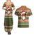 Scottish Christmas Couples Matching Summer Maxi Dress and Hawaiian Shirt Highland Cattle-Xmas Tartan Stripes Style Brown Color - Wonder Print Shop