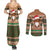 Scottish Christmas Couples Matching Summer Maxi Dress and Long Sleeve Button Shirt Highland Cattle-Xmas Tartan Stripes Style Brown Color - Wonder Print Shop
