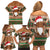 Scottish Christmas Family Matching Off Shoulder Short Dress and Hawaiian Shirt Highland Cattle-Xmas Tartan Stripes Style Brown Color - Wonder Print Shop