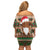 Scottish Christmas Family Matching Off Shoulder Short Dress and Hawaiian Shirt Highland Cattle-Xmas Tartan Stripes Style Brown Color - Wonder Print Shop