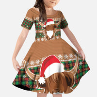 Scottish Christmas Family Matching Puletasi and Hawaiian Shirt Highland Cattle-Xmas Tartan Stripes Style Brown Color - Wonder Print Shop