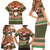 Scottish Christmas Family Matching Short Sleeve Bodycon Dress and Hawaiian Shirt Highland Cattle-Xmas Tartan Stripes Style Brown Color - Wonder Print Shop