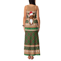 Scottish Christmas Family Matching Tank Maxi Dress and Hawaiian Shirt Highland Cattle-Xmas Tartan Stripes Style Brown Color - Wonder Print Shop