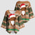 Scottish Christmas Kimono Sleeve Blouse Highland Cattle-Xmas Tartan Stripes Style Brown Color - Wonder Print Shop