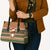 Scottish Christmas Leather Bag Highland Cattle-Xmas Tartan Stripes Style Brown Color - Wonder Print Shop
