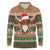 Scottish Christmas Long Sleeve Polo Shirt Highland Cattle-Xmas Tartan Stripes Style Brown Color - Wonder Print Shop