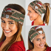 Scottish Christmas Neck Gaiter Highland Cattle-Xmas Tartan Stripes Style Brown Color - Wonder Print Shop