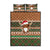 Scottish Christmas Quilt Bed Set Highland Cattle-Xmas Tartan Stripes Style Brown Color - Wonder Print Shop