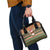 Scottish Christmas Shoulder Handbag Highland Cattle-Xmas Tartan Stripes Style Brown Color - Wonder Print Shop