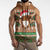 Scottish Christmas Sleeveless Zip Hoodie Highland Cattle-Xmas Tartan Stripes Style Brown Color - Wonder Print Shop