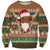 Scottish Christmas Sweatshirt Highland Cattle-Xmas Tartan Stripes Style Brown Color - Wonder Print Shop
