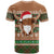 Scottish Christmas T Shirt Highland Cattle-Xmas Tartan Stripes Style Brown Color - Wonder Print Shop