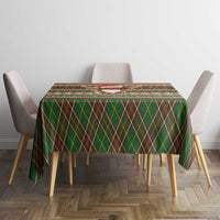 Scottish Christmas Tablecloth Highland Cattle-Xmas Tartan Stripes Style Brown Color - Wonder Print Shop