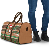 Scottish Christmas Travel Bag Highland Cattle-Xmas Tartan Stripes Style Brown Color - Wonder Print Shop