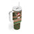 Scottish Christmas Tumbler With Handle Highland Cattle-Xmas Tartan Stripes Style Brown Color - Wonder Print Shop