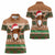 Scottish Christmas Women Polo Shirt Highland Cattle-Xmas Tartan Stripes Style Brown Color - Wonder Print Shop