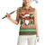 Scottish Christmas Women Sleeveless Polo Shirt Highland Cattle-Xmas Tartan Stripes Style Brown Color - Wonder Print Shop