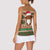 Scottish Christmas Women Sleeveless Polo Shirt Highland Cattle-Xmas Tartan Stripes Style Brown Color - Wonder Print Shop
