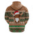 Scottish Christmas Zip Hoodie Highland Cattle-Xmas Tartan Stripes Style Brown Color - Wonder Print Shop