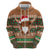Scottish Christmas Zip Hoodie Highland Cattle-Xmas Tartan Stripes Style Brown Color - Wonder Print Shop