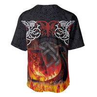 Scotland Up Helly Aa Baseball Jersey Drakkar Viking Longship Burning The Return of The Light - Wonder Print Shop