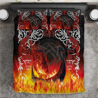 Scotland Up Helly Aa Bedding Set Drakkar Viking Longship Burning The Return of The Light - Wonder Print Shop