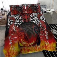 Scotland Up Helly Aa Bedding Set Drakkar Viking Longship Burning The Return of The Light - Wonder Print Shop