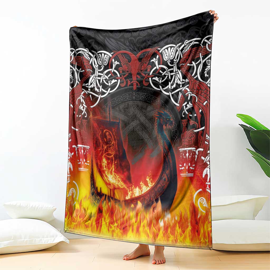 Scotland Up Helly Aa Blanket Drakkar Viking Longship Burning The Return of The Light