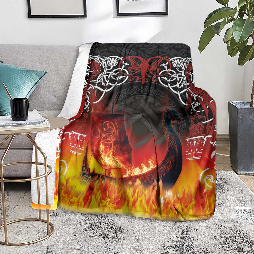 Scotland Up Helly Aa Blanket Drakkar Viking Longship Burning The Return of The Light