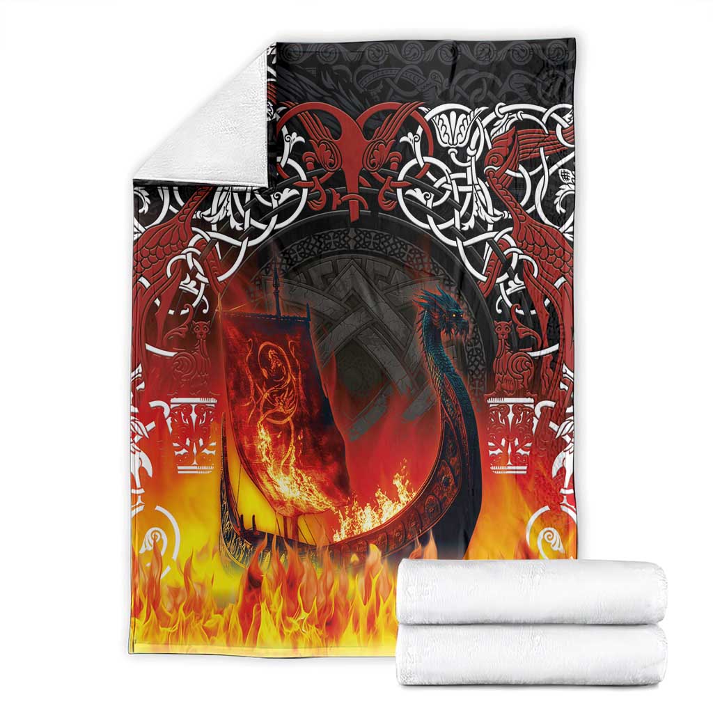 Scotland Up Helly Aa Blanket Drakkar Viking Longship Burning The Return of The Light