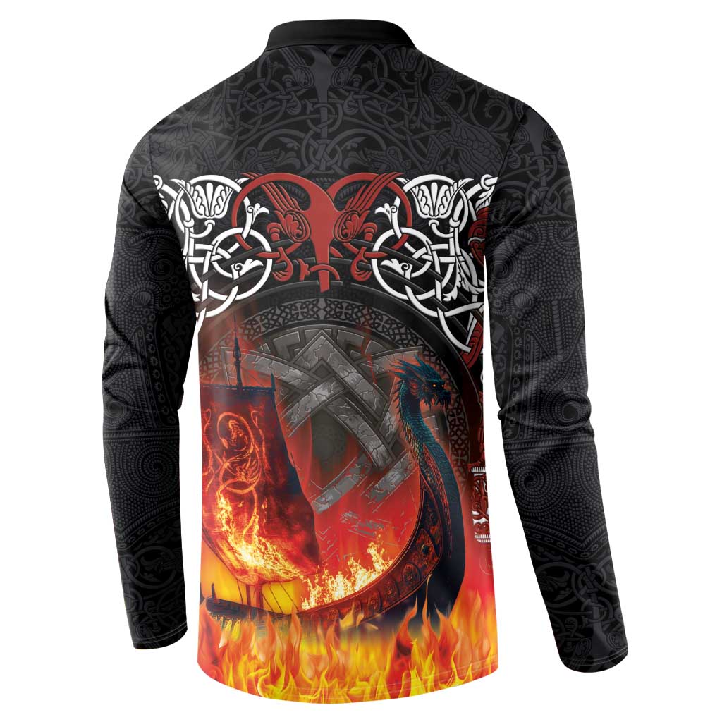 Scotland Up Helly Aa Button Sweatshirt Drakkar Viking Longship Burning The Return of The Light - Wonder Print Shop