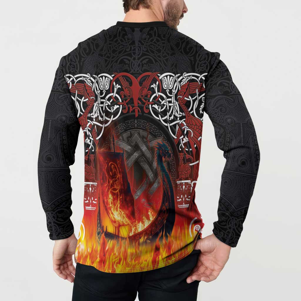 Scotland Up Helly Aa Button Sweatshirt Drakkar Viking Longship Burning The Return of The Light - Wonder Print Shop