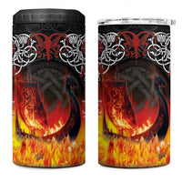 Scotland Up Helly Aa 4 in 1 Can Cooler Tumbler Drakkar Viking Longship Burning The Return of The Light - Wonder Print Shop