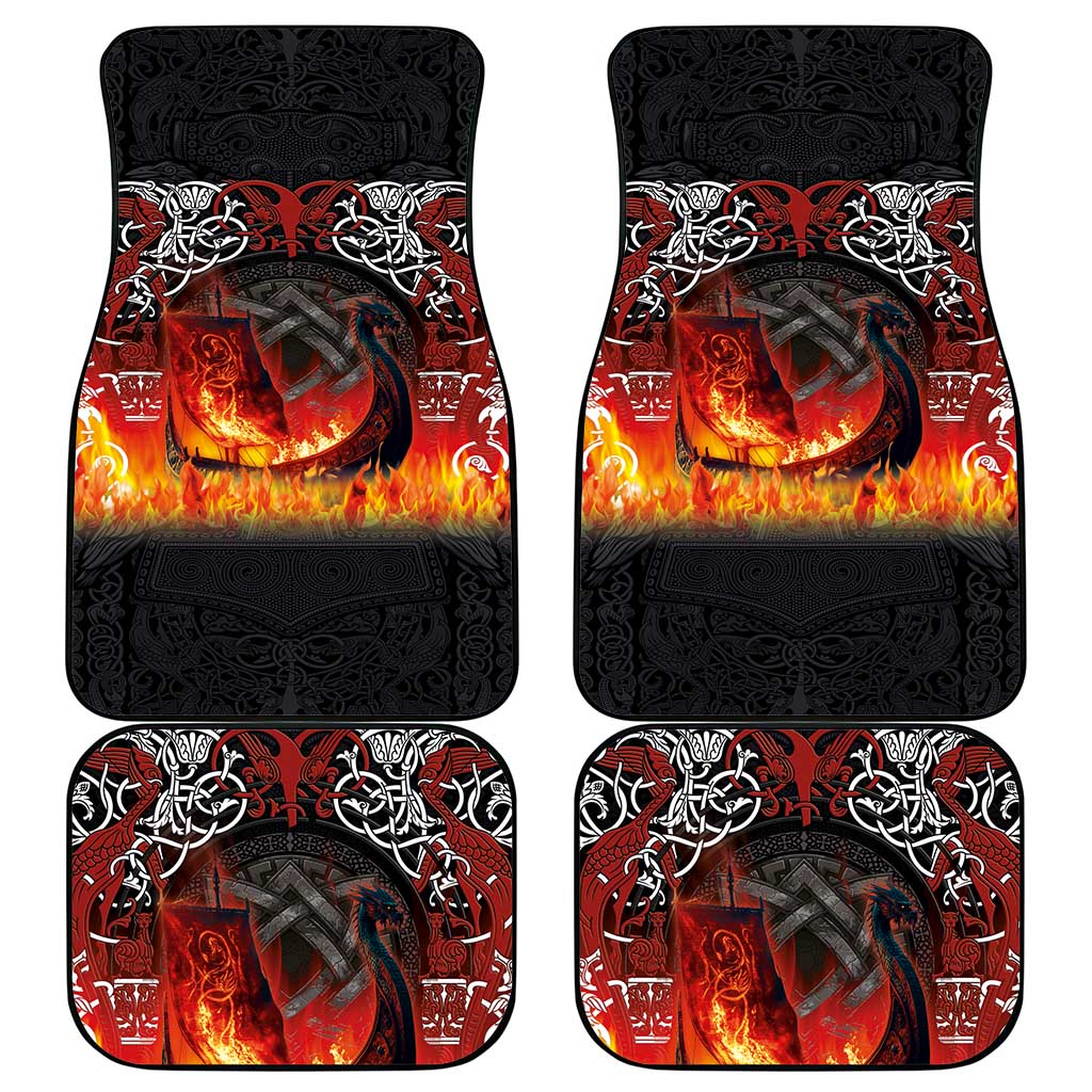 Scotland Up Helly Aa Car Mats Drakkar Viking Longship Burning The Return of The Light - Wonder Print Shop