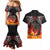 Scotland Up Helly Aa Couples Matching Mermaid Dress and Hawaiian Shirt Drakkar Viking Longship Burning The Return of The Light - Wonder Print Shop