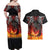 Scotland Up Helly Aa Couples Matching Off Shoulder Maxi Dress and Hawaiian Shirt Drakkar Viking Longship Burning The Return of The Light - Wonder Print Shop