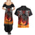 Scotland Up Helly Aa Couples Matching Summer Maxi Dress and Hawaiian Shirt Drakkar Viking Longship Burning The Return of The Light - Wonder Print Shop