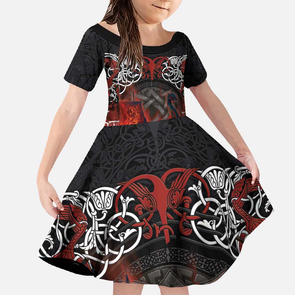 Scotland Up Helly Aa Family Matching Long Sleeve Bodycon Dress and Hawaiian Shirt Drakkar Viking Longship Burning The Return of The Light - Wonder Print Shop
