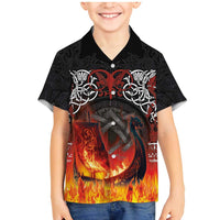 Scotland Up Helly Aa Family Matching Mermaid Dress and Hawaiian Shirt Drakkar Viking Longship Burning The Return of The Light - Wonder Print Shop