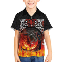 Scotland Up Helly Aa Family Matching Off Shoulder Maxi Dress and Hawaiian Shirt Drakkar Viking Longship Burning The Return of The Light - Wonder Print Shop